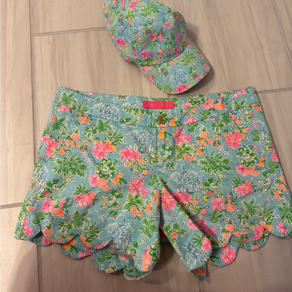 Lilly Pulitzer Floral Shorts and Cap Set